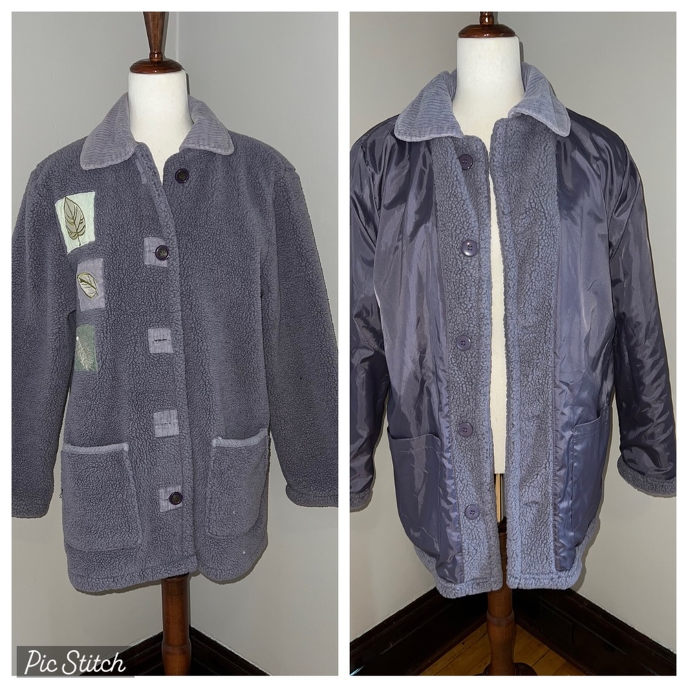 Nice Vintage 90s Tudor Court Reversible Fleece Coat💕